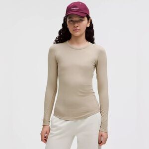 NWT Lululemon Hold Tight Long Sleeve, Size 6, Sheer Oak (SHOK)